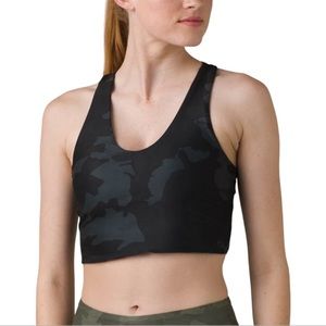 Prana Momento Crop Top Black camo Size Medium